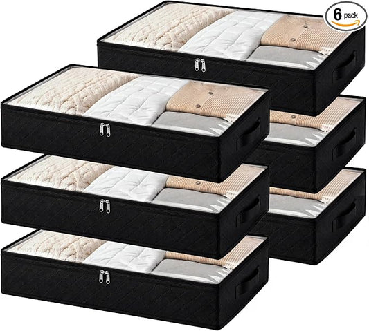 Fixwal Under Bed Storage Bags 6 Pack Underbed Containers for Clothing