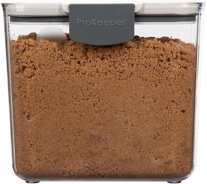 ProKeeper 3 Piece Baker's Storage Set, Airtight Sealed Storage Containers | Includes Flour, Sugar, And Brown Sugar Storage Containers, Stackable for Easy Organization, Dishwasher Safe