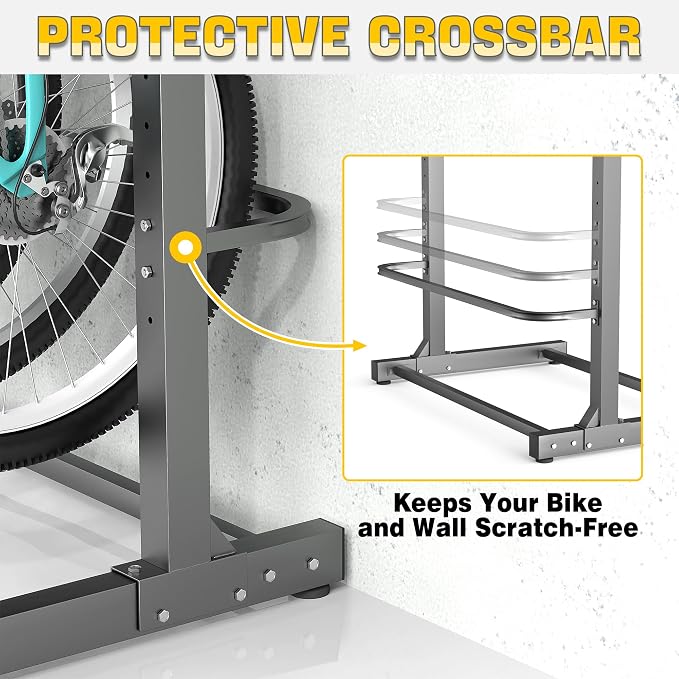 Ultrawall Freestanding Bike Rack, Vertical Bike Storage Stand for Garage, Indoor Bicycle Organizer, Holds Up to 5 Bikes