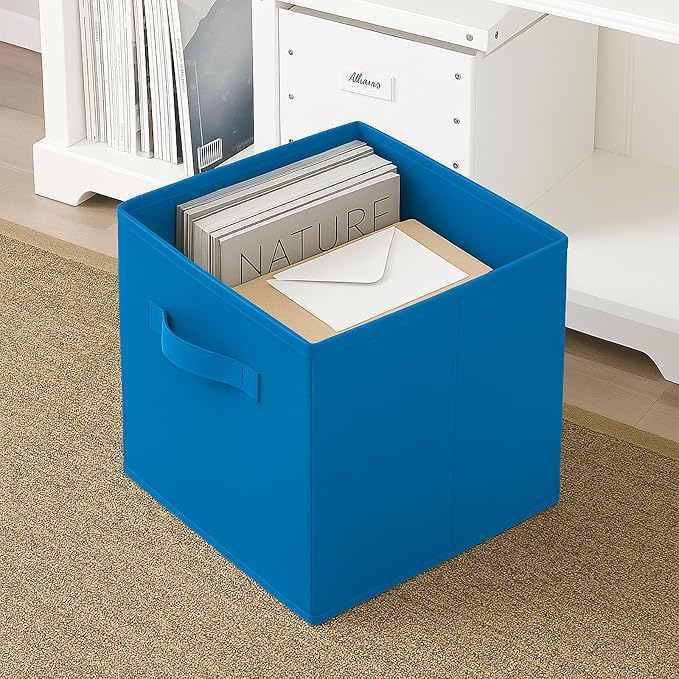 ShellKingdom Storage Bins, Foldable Fabric Storage Cubes And Cloth Storage | Storage Organizer For Closet And Toys, 10.5x10.5x11 INCH, 6 Pack (Royal Blue)