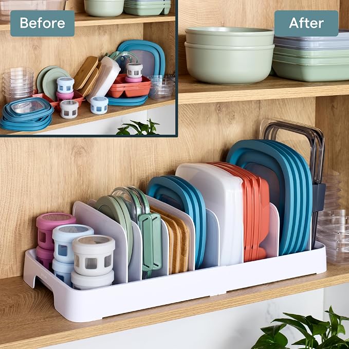YouCopia StoraLid 40 Container Lid Organizer, Expandable Adjustable Holder