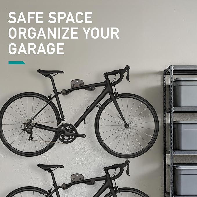 Buffalo Bike Wall Mount Rack – Adjustable Heavy-Duty Horizontal Indoor Hanger for Road, Mountain & Hybrid Bikes up to 48.5 lbs / 22 kg, Space-Saving Garage & Apartment Storage