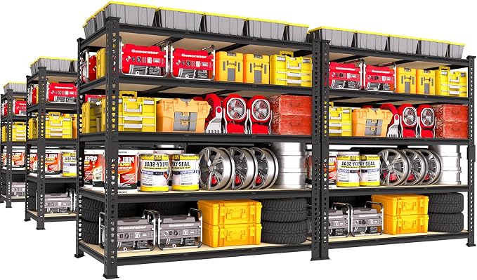 PrimeZone 3250 LBS Heavy Duty Garage Storage Shelves Adjustable Shelf, 6PCS | 48"W X 24"D X 72"H, 5-Tier Metal Shelving Unit, 10 Support Beams, Easy Assembly, Standing Utility Rack for Warehouse Basement