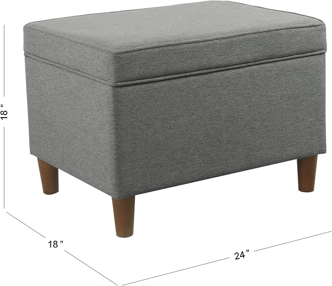 Spatial Order 24" Dinah Collection Storage Ottoman - Cool Light Gray