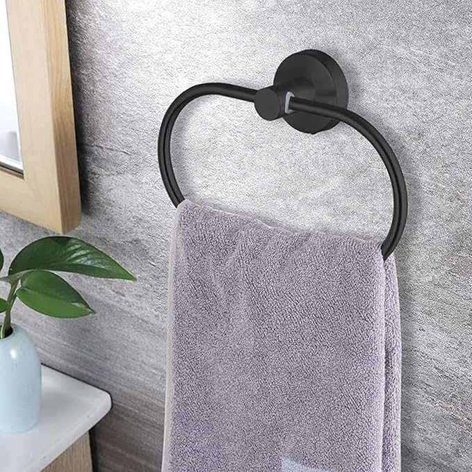 Black Bathroom Accessories Set, 7 Pieces Black Towel Bar Bathroom Hardware Set, 31.5 Inch Towel Racks for Bathroom, SUS304 Stainless Steel Bathroom Towel Holder Toilet Paper Holder Wall Mounted