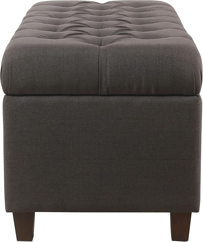 HomePop Ainsley 40" Storage Ottoman Bench - Charcoal Gray