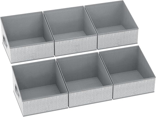 DIMJ Closet Storage Bins - Fabric Storage Baskets for Shelves, Collapsible Closet Organizers and Storage with Handles, Trapezoid Shelf Organization Storage Cubes for Purse, Toys, Books, Towel, Socks