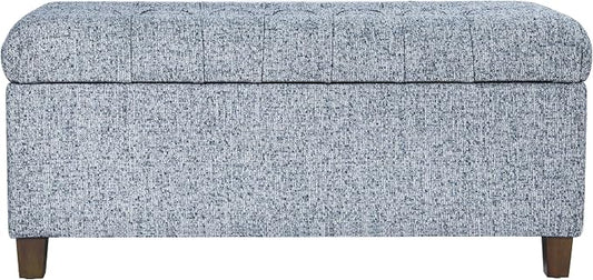 HomePop Ainsley 40" Storage Ottoman Bench - Blue Gray Woven Fabric