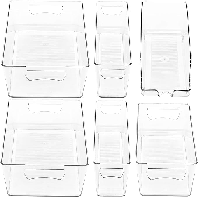 Simple Houseware Refrigerator Storage Organizer Bins, Assorted Set of 6