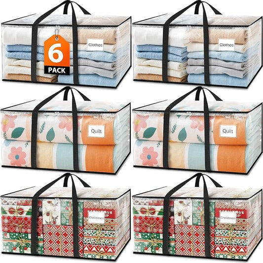 Moving Bags Extra Heavy Duty Oversized Clear Storage Bags with Reinforced Handle and Double Zippers,Moving Supplies Totes for Storage Packing Dorm Room Essentials Alternative to Moving Boxes
