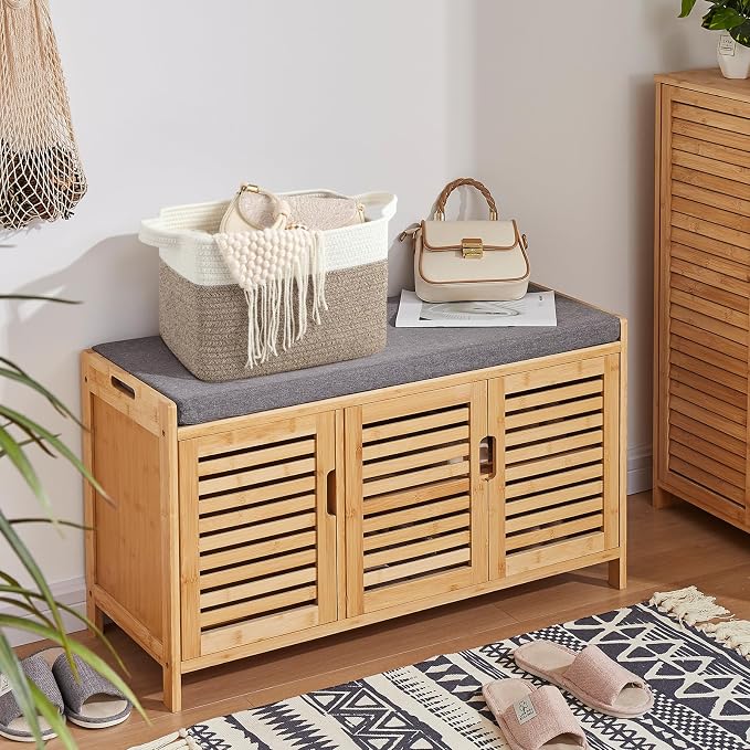 OIASKET Storage Baskets for Organizing, Woven Baskets for Shelves, Rectangle Decorative Organizer for Storage Clothes, Toy, Books, Towels Nursery Bins 3 Pack (Brown & White, 13"x9.85"x8.7")