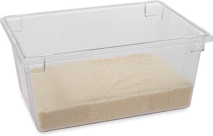 Rubbermaid Commercial Products Polycarbonate Food Storage Box/Tote, 16.5 Gallon, Clear, for Restaurant/Kitchen/Cafeteria