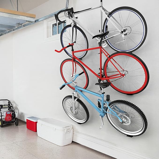 WALMANN 3 Pack Bike Pedal Hanger Wall Mount, Heavy Duty Horizontal Bike Rack for Garage Wall, Bike Display Stand for Home Holds Up to 70 LBS