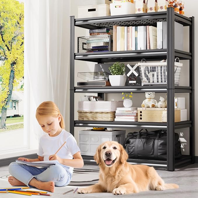 3-Pack Heavy Duty Garage Shelving for Garage, Warehouse & Workshop Storage Organization, 71" H x 35" W x 16" D Adjustable 5-Tier All Metal Wire Shelf for Tools, Storage Bins & Bulk Items