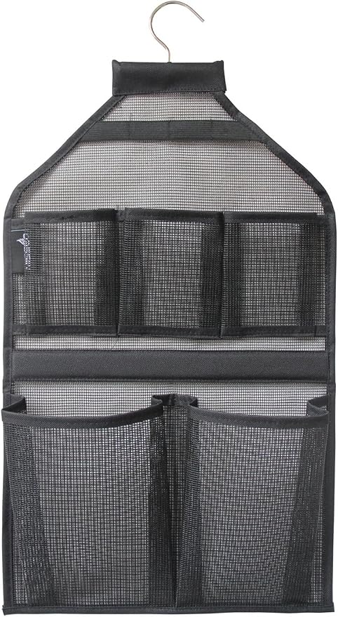 MISSLO Bathroom Shower Organizer Mesh Hanging Shower Caddy with Rotatable Hanger (Black)