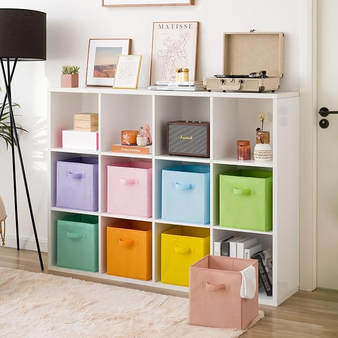 GRANNY SAYS 11 Inch Cube Storage Bins, Colorful Cube Storage Organizer, Fabric Storage Bins, Storage Cubes for Shelves, Closet, Toy Storage Bins for Kids Room, Play Room, Colour, 8-Pack