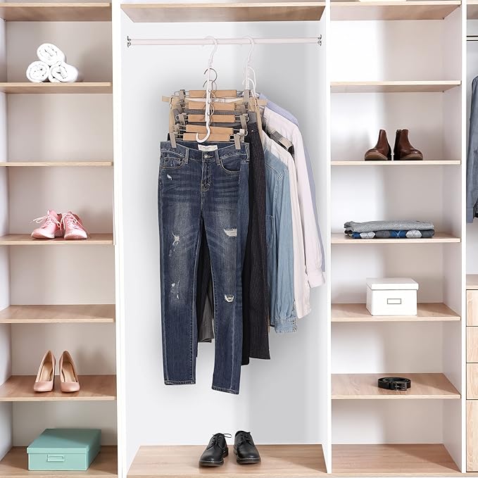 Mr. Pen- Space Saving Hangers, 8 pcs, 360° Rotating Hooks | Magic Cascading Hanger Organizer with 5 Enclosed Slots, Closet Organizers and Storage for Clothes