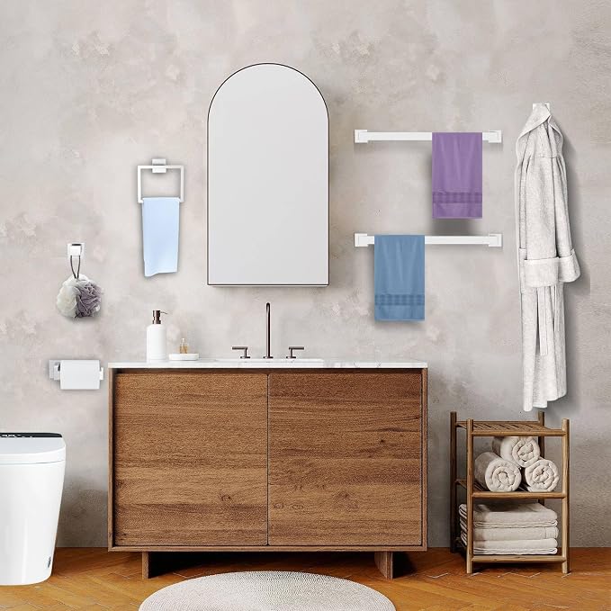 Brushed Nickel Bathroom Hardware Accessories Set 10-Piece Brushed Towel Bar Set Bath Towel Holder Set Stainless Steel Wall Mounted Towel Rack Set,23.6 in