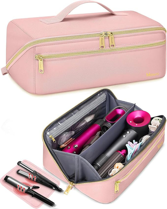 Mancro Hair Tools Travel Bag, Carrying Case Compatible with Shark Glam | Wide-open Hot Hair Tool Organizer with Separate Heat Resistant Mat, Hair Accessories Organizer for Straightener, Curling Iron