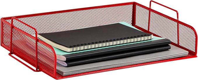 Mind Reader Stackable Paper Tray, Classroom Organizer, File Storage, Teachers, Metal Mesh, 4 Pcs., Multi-Colored