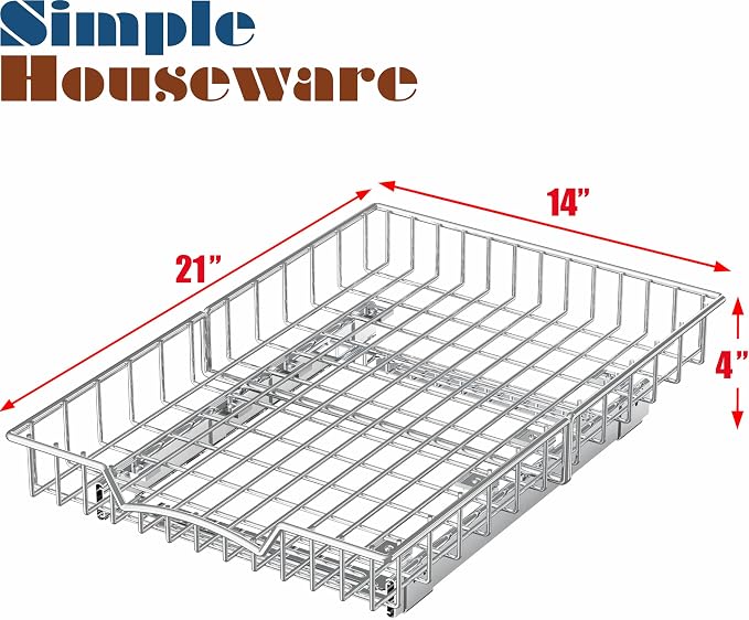 Simple Houseware Under Cabinet Pull Out Sliding Shelf Drawer, 21Dx14W | for Kitchen Organizer