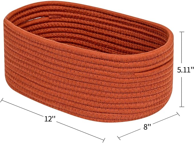 CubesLand Toys Closet Storage Organizer Baskets Bins | Woven Basket for Organizing,Decor Basket for Living Room,Bedroom,Perfect for Pet Toy&Food Storage,2pack Brick Red