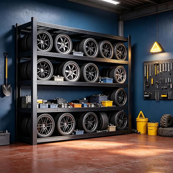 84" H Heavy Duty Wire Garage Shelving, 5-Tier Adjustable Industrial Metal Storage Shelving Unit,Standing Storage Rack for Warehouse and Basement, 24" D x 55" W x 84" H