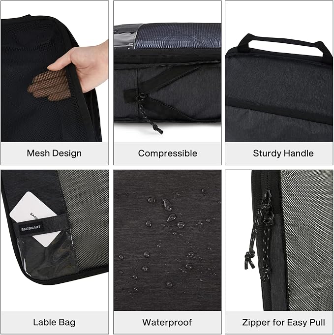 BAGSMART Compression Packing Cubes for Travel Essentials | 14 Set /6 Set /4 Set/2 Set, Lightweight, Durable