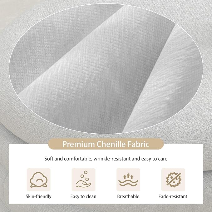 Ball & Cast Storage Ottoman Bench, 40" Chenille Upholstered Storage Bench for Bedroom End of Bed,Oval Ottoman with Storage,Entryway Bench with Safty Hinges for Living Room,Light Grey