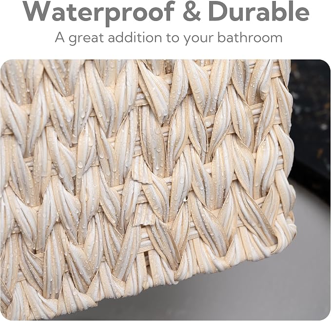 Granny Says Wicker Baskets For Shelves, Woven Wicker Basket Small | Small Woven Storage Baskets for Shelf, Rattan Basket For Organizing, Wicker Basket Set, 3-Pack Small Waterproof Baskets