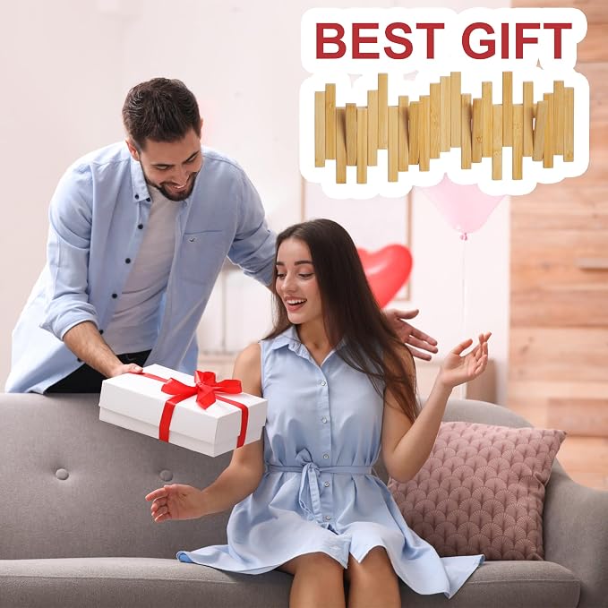 MinBoo Bamboo Multi Hook Coat Rack – Modern, Unique, Space-Saving Coat Hanger with 4 Flip-Down Hooks for Hanging Coats, Christmas Decorations,Bamboo