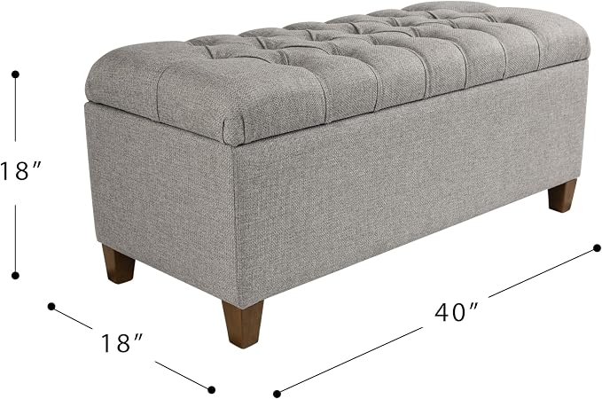 HomePop Ainsley 40" Storage Ottoman Bench - Gray Fabric