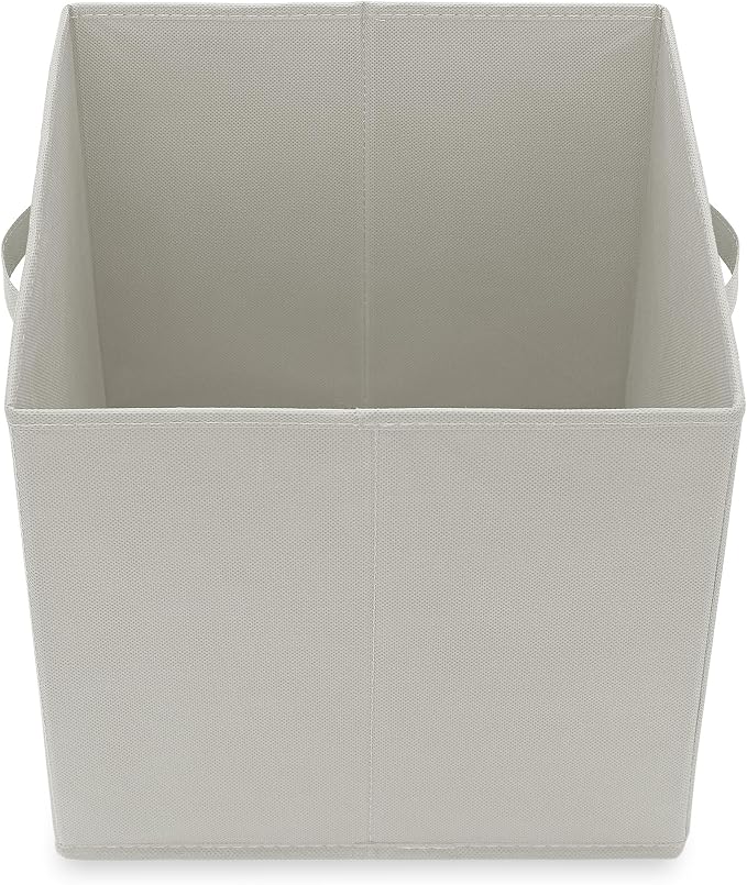 Casafield Set of 6 Collapsible Fabric Cube Storage Bins, Light Gray - 13" Foldable Cloth Baskets for Shelves, Cubby Organizers & More