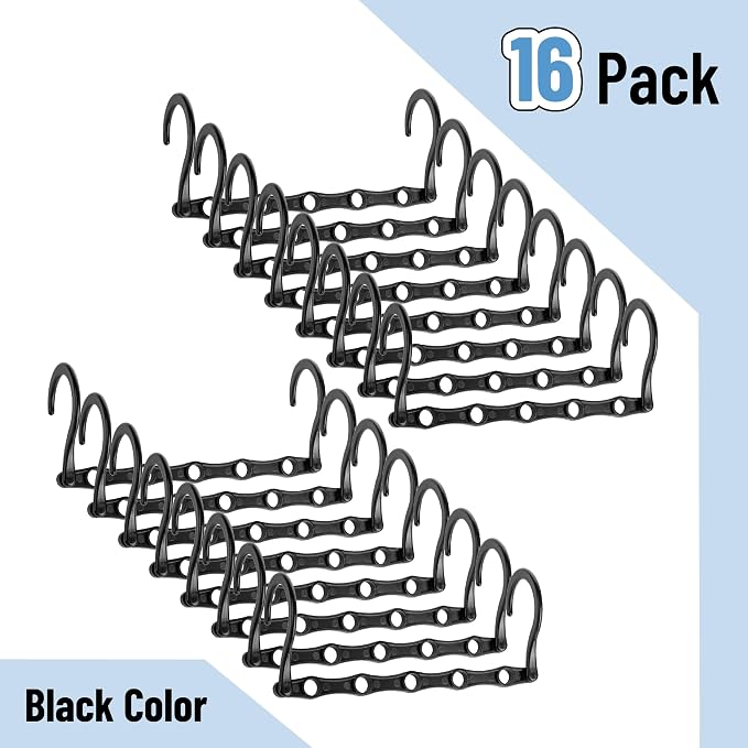 Mr. Pen- Space Saving Hangers, 16 pcs, 360° Rotating Hooks | Magic Cascading Hanger Organizer with 5 Enclosed Slots, Closet Organizers and Storage for Clothes
