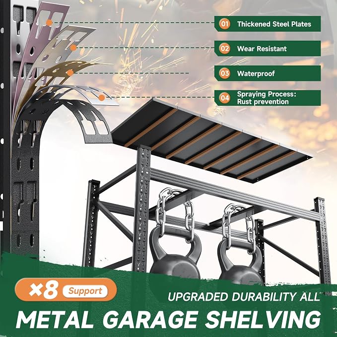 Letaya 2000LBS Storage Shelves Heavy Duty,60" H Garage Shelving Units, 4 Tier Adjustable Utility Rack Shelf,Large Metal Industrial Shelves,for Shop,Warehouse,Basement,Black (40" W x 20" D x 60" H)