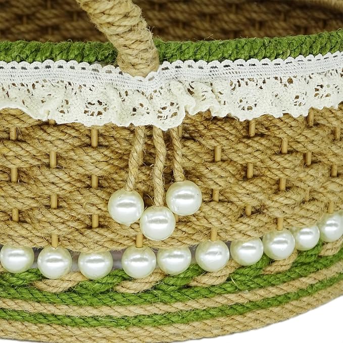 Zenpeace Wicker Small Basket, Suitable For Hand-Woven Basket with Handle In Bedrooms, Kitchens, Bathrooms and Living Rooms, for Organizing and Decorating Projects, Storage Various Items and Keys