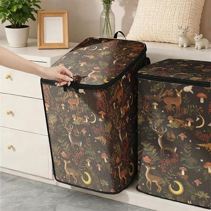 2pcs blanket storage bag for under bed,closet organizers 95L | clothing sweater sheet bedding comforter duvet quilt pillow toy storage bags with lids,dorm room essentials for containers