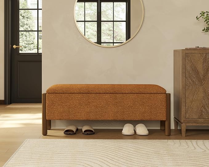Storage Ottoman Bench, End of Bed Bench for Bedroom