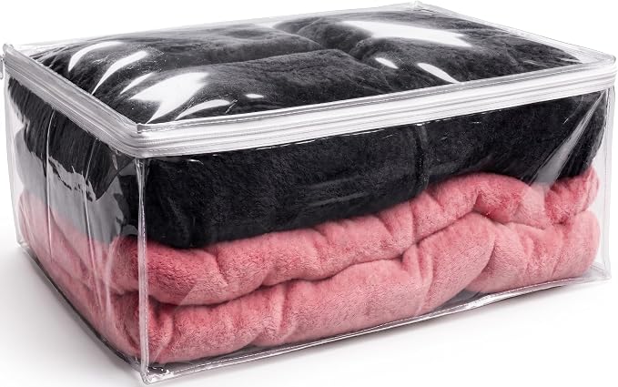 Handy Laundry Comforter Storage Bag – Large 90L Clear Zippered Organizer for Blankets, Bedding, Clothes & Pillows, Durable Plastic Storage for Closet, Moving, Under Bed – Dust & Moisture Protection