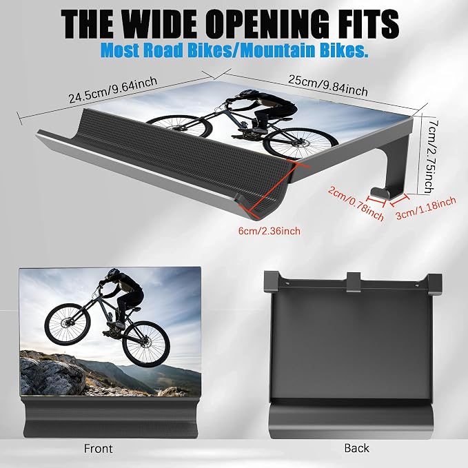 Bike Wall Mount - Horizontal Indoor Bike Rack for Garage Storage | Space Saving Wall Bike Hanger Mount with Holds a Helmet and Shoes, for Road, Mountain and Hybrid Bikes in Garage