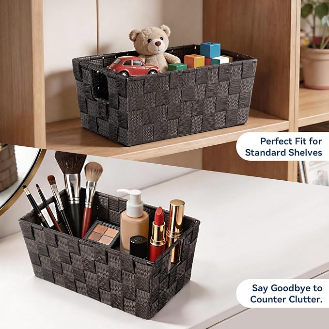 Whitmor Woven Strap Small Storage Tote - Espresso (6581-2712-ESPR)