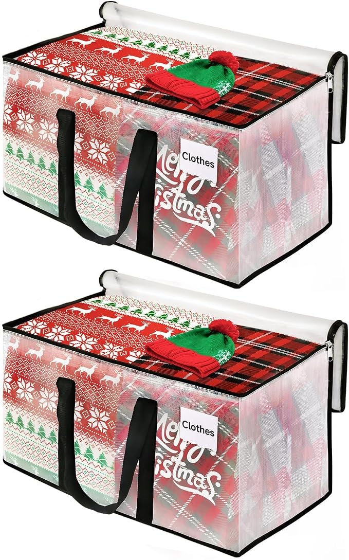 BlissTotes Moving Bags, 93L 2-Pack Storage Bags, Moving Box Heavy Duty Extra Large, Moving Totes with Zipper, Large Packing Bag with Reinforced Handles, Boxes for Packaging Moving