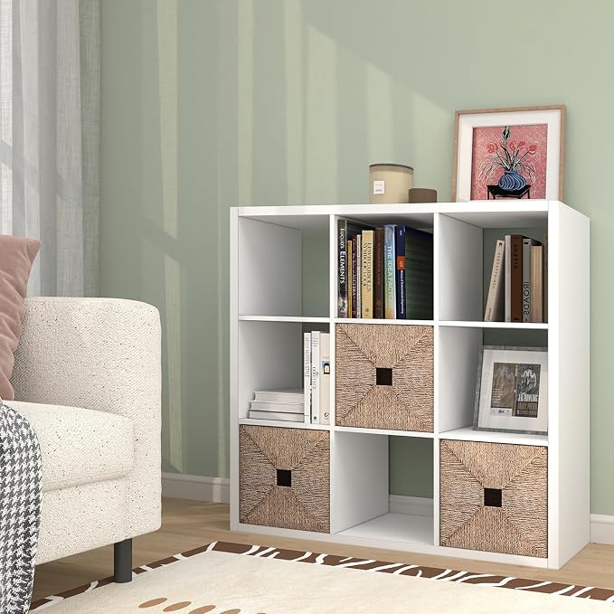 9 Cube Storage Organizer Shelf, White, 11 inch | 2026 Wooden Thick Frame, Anti-Tipping Kits, Reversible Open Back Bookcase, Horizontal and Vertical Dual-use