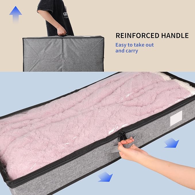 Fixwal Underbed Storage Containers 2 Pack Reinforced Under bed Organizer