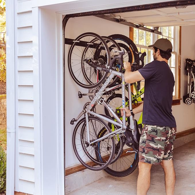 StoreYourBoard Bike Storage Rack, 4 Bike Racks for Garage, Solid Steel Extra Heavy Duty BLAT Bike Rack - Garage Wall Mounted Bicycle Storage, Up to 200lbs, 32-inch