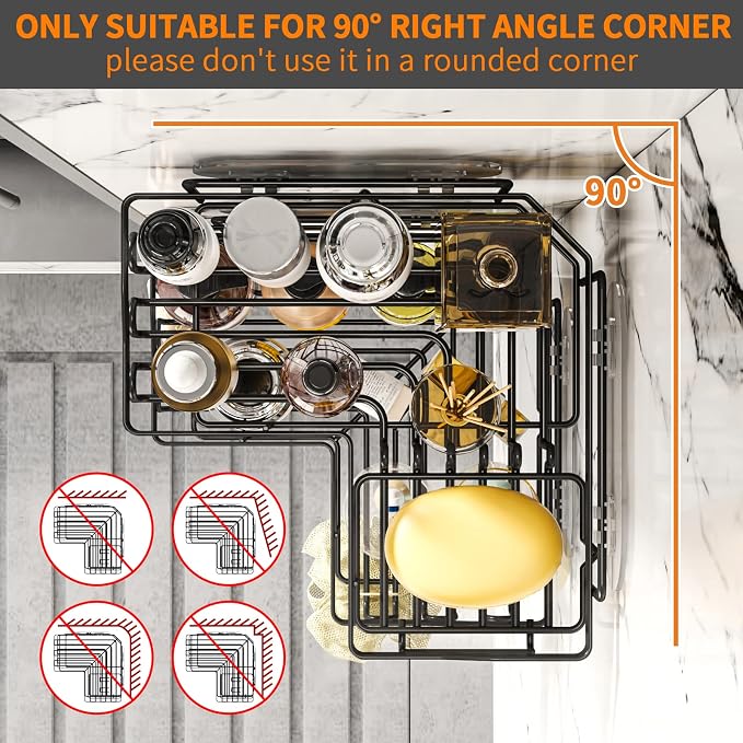 Corner Shower Caddy with Soap Holder, 2 Pack Stainless Steel Corner Shower Organizer with 11 Hooks, No Drilling & 6 Strong Adhesives Corner Shower Shelf Bathroom Organizer for Shower Room, Black