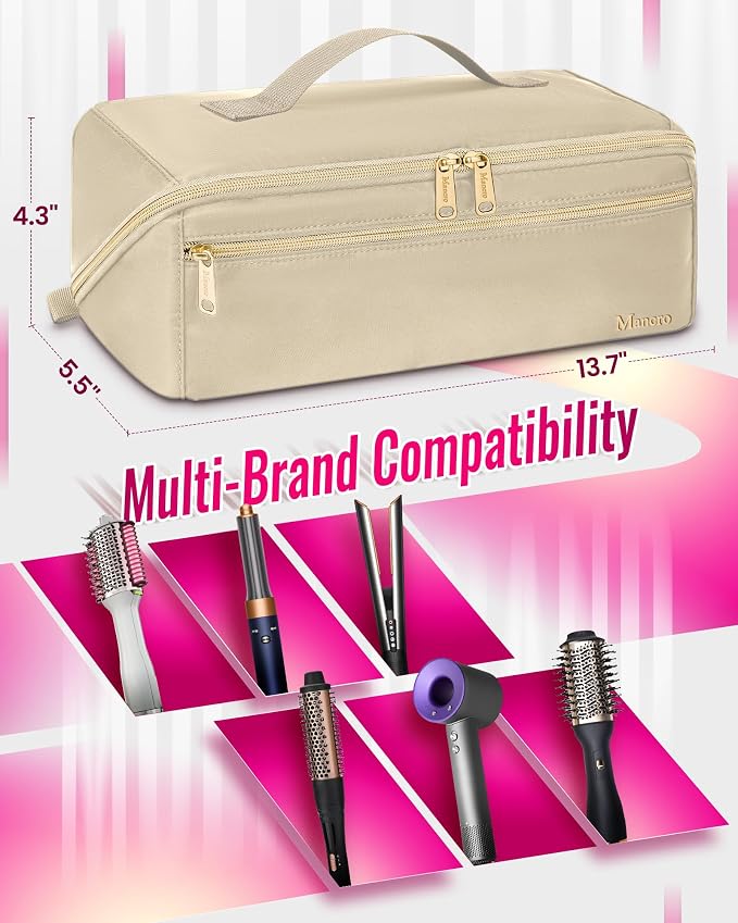 Mancro Hair Tools Travel Bag Compatible with Shark Flexstyle | Wide-open Hot Hair Tool Organizer with Separate Heat Resistant Mat, Hair Accessories Organizer for Straightener, Curling Iron