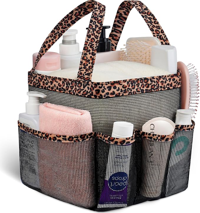 Mesh Shower Caddy Portable - 9 Pockets for College Dorm Room Essential | Large Capacity Mesh Shower Caddy with 9 Pockets, Portable Hanging Toiletry Bag for College Dorm, Gym, Camping and Beach