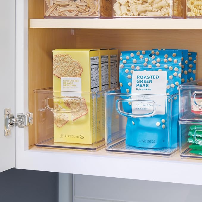 iDesign Stackable Clear Plastic Bin | Kitchen Organizers and Storage, For Fridge and Pantry