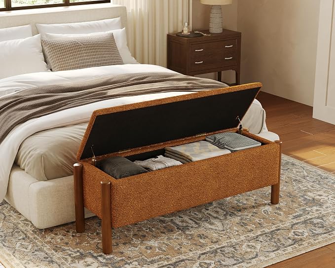 Storage Ottoman Bench, End of Bed Bench for Bedroom